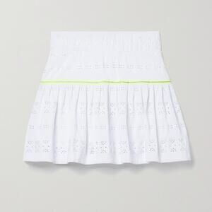 Veronica Beard L’etoile Sport White Eyelet Pointelle Knit Athletic Tennis Skort